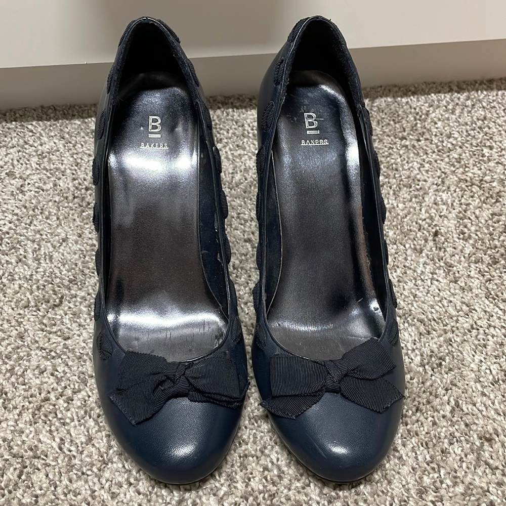 Bakers Navy Bow Heels